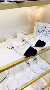 Giày búp bê marry xích ngọc HALEY STORE gót 5cm quai ngang đính xích đá mũi tròn đen tiểu thư công chúa cổ điển vintage