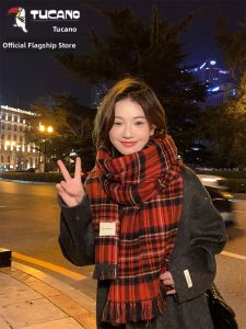 TUCANO | Red Plaid Thickened Thermal Warm Winter Scarf