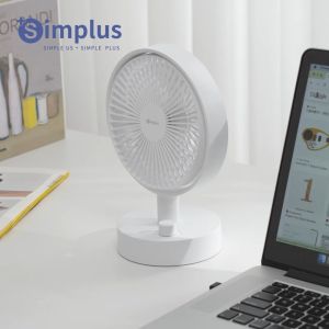 SimplusPink Desktop Fan Portable Design Stepless Speed Adjustment 16h Runtime Type-C Charging DFSH014