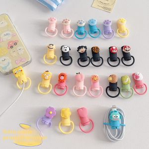 Adorable Cartoon Silicone Charging Cable Protector Anti-Break Winder Organizer Cute Phone Cable Protection Case