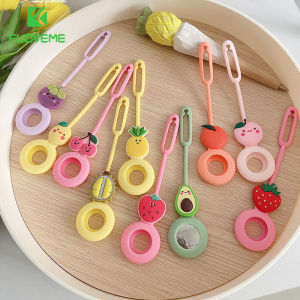 FLOVEME Cartoon Fruit Keychain Case For AirTag Anti-Scratch Anti-lost Protective Case Locator Tracker Soft Silicone Protection Cover Airtag Accessories