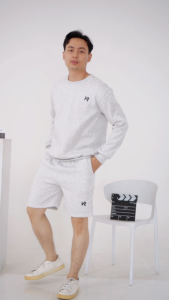 Kayrose One Set Crewneck Setelan Pria Wanita Polos Fleece Tebal Premium