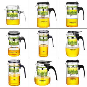 KAMJOVE Gold Kitchen Elegant Tea Pot Large Capacity Tea Brewing Device Tea Water Separation Inner Tank Detachable Washable Flower Tea Pot Tea Set