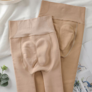 Thickened Fleece One-Piece Butt Enhancing Leggings Womens High-Waist Long Pants Autumn Winter Thermal Sensation Bottoms