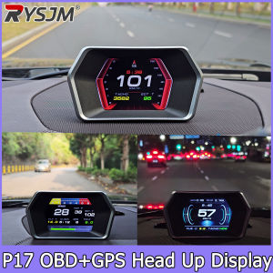 RYSJM | P17 HUD Head Up Display Car OBD2 GPS On-board Diagnostics Computer Digital Speedometer Voltage Gauge Auto Electronics