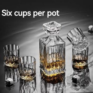 Liquor wine glass Whiskey glass Beer glass glass Crystal glass wine bottle combination