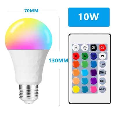 LED Light E27 RGB Lamp LED Bulb RGBW Bulb 16 Colors Dimmable with Remote Control 220V Multicolor Flood for Party Room Home Atmosphere Decoration