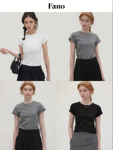 fano studios | Áo Thun Slim Fit Cotton Hai Mặt Màu Sắc Đơn 100%