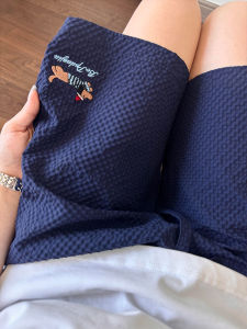 Exercise Short Pants Womens Style Bubble Cloth Quick Dry Loose Straight Five-Quarter Length Beachwear Summer Lightweight