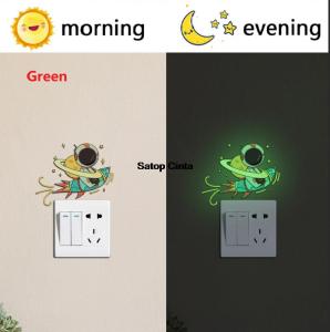 1PCS Blue Green Pink Cartoon Astronaut Luminous Switch Stickers Glow In The Dark Self-Adhesive Strip Wall Decals For Living Room