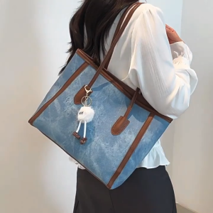 Túi xách đeo vai thời trang nữ túi tote công sở da loang viền túi tặng kèm móc gấu Thanhthushop68 043