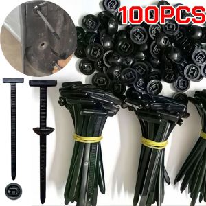 100set-10set Nylon Universal Cable Tie Buckle Car Fastener Clips Kit Pin Retainer Trim Bumper Rivet Door Trim Panel Clips Repair