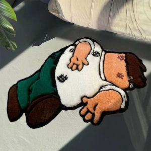 VIKAMA Funny Cartoon Men Plush Floor Mat Anti-Slip And Water-Absorbing Anime Floor Mat Bedroom Bedside Rug Home Decoration