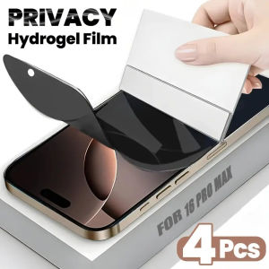 4pcs Privacy Hydrogel Film For iPhone 16e 15 Pro Max 16 14 13 12 11 X XR XS Max Anti-Peeping Soft Screen Protector Not Glass