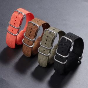 18 20mm 22mm 24mm Ribbed Nylon Watchband Woven Watch Strap Watchband for Seiko Men Women Military Loop Watch Band Black Bracelet