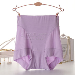 Export Japan Plus Size Womens High Waist Boxer Modal Cotton Summer Seamless Belly Contracting Underwear Plaid Soft Ladieswear