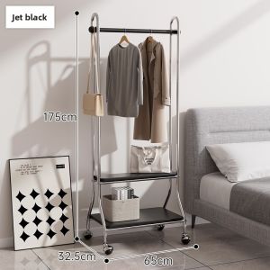Floor Mounted Metal Clothes Hanger Bedroom Space Saver Simple Modern Style Easy Assembly Stand Coat Rack for Home Use