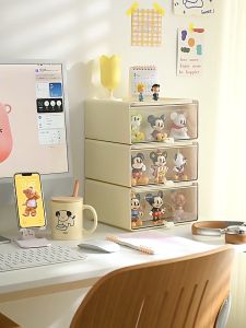 Cozy Corners กล่องเก็บของ กล่องเก็บของเบ็ดเตล็ดบนโต๊ะ Handmade Display Box Bubble Mart กันฝุ่นดึงกล่องเก็บของ