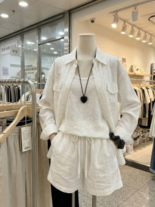 YAYANGREN | Quần Short Vải Linen cho Phụ Nữ Bé Nhỏ Đai Dây Co Giãn Kiểu A-line Chân Rộng