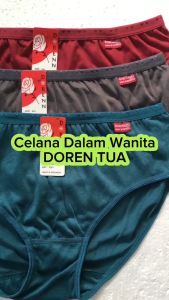 6 Pcs Celana Dalam Wanita Doren Warna Gelap Katun Polos Jumbo | CD Perempuan Murah Adem