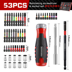 Geinxurn 53PCS/62PCS EVA Screwdriver Bit Sets With ULTRA TORQUE Impact Driver Bit S2 Steel with Eva Foam Tool Box