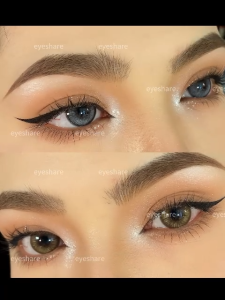 Eyeshare Softlens Baru Natural Warna THIRA Seri Cokelat Lensa Kontak Setengah Tahunan With Case