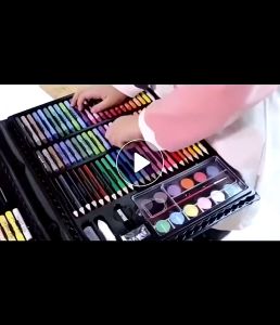 OUTDOORMORE 150PCS Kids Super Mega ART Coloring Set Wax Crayon And Oil Pastels Color Pencils