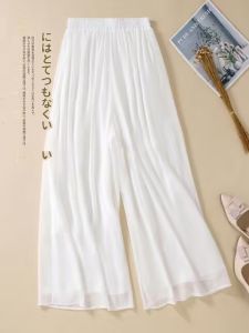 High Waist Wide Leg Pants under Skirt Chiffon Loose Womens Inner Pants Spring Summer New Style Casual High End Skirt Pants