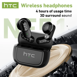 HTC NE51 Bluetooth Earphones TWS Sport Wireless Headphones Long Life with Mic In-Ear Earbuds AI Translator Earbuds