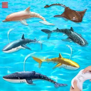 Đồ Chơi Cá Mập Điều Khiển Từ Xa Bằng Điện Có Chức Năng Phun Nước Mô Phỏng Cá Heo Cá Voi Trò Chơi Bơi Lội Cho Trẻ Em Vui Chơi Trong Bồn Tắm Hồ Bơi Màu Vàng Xanh