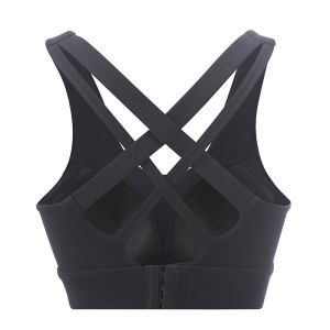 Adjustable Sports Bra Full Cup Backless Yoga Fitness Large Size Underwear Breathable Shockproof Cross Back Design Gathered