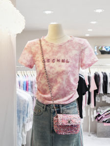 Áo Thun Nữ Tay Ngắn Ngắn Phong Cách Ngọt Ngào Cay Nồng Mùa Hè Thiết Kế Mới Cảm Giác Vai Áo Thun Cotton 97% Polyester 3%