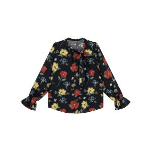 XXNING | Áo Sơ Mi Elegante Hoa Văn Tranh Dầu Vintage Pháp