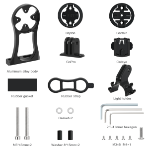 RIDERACE | Hợp Kim Nhôm Xe Đạp Máy Tính Giá Đỡ Máy Ảnh Xe Đạp Tay Lái Gắn Cho Garmin Edge Bryton Cateye Đồng Hồ Bấm Giờ Đồng Hồ Tốc Độ Chân Đế