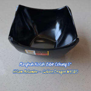 Mangkuk Kotak Bibir Cekung 5" Melamine - Golden Dragon W4505