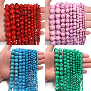 1 Strand Turquoise Beads Natural Stone Beads 4/6/8/10/12mm Round Loose Spacer Beads For Jewelry Making DIY Bracelet Accessories