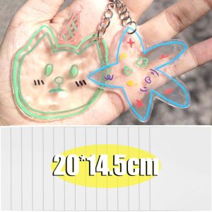 5/10Pcs Transparent Heat Shrink Plastic Sheet DIY Keychain Accessory Clear Shrink Art Paper for Jewelry Making Children Handmade Craft