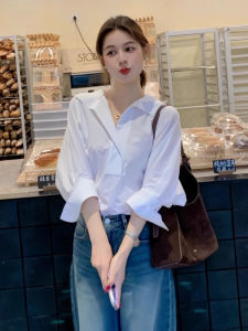 Spring New Advanced White Long Sleeve Shirt