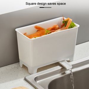 Kitchen Sink Strainer Kitchen Waste Storage Box Drain Fruit Vegetable Drainer Sponge Rack Food Residue Storage Box Soup Filter Garbage