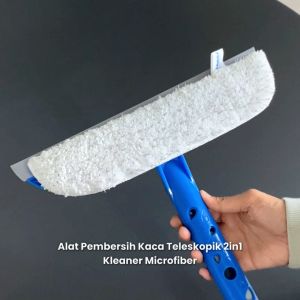 Kleaner Wiper Kaca Teleskopik 2 in 1 Microfiber Window Wiper Alat Pembersih Jendela K19009
