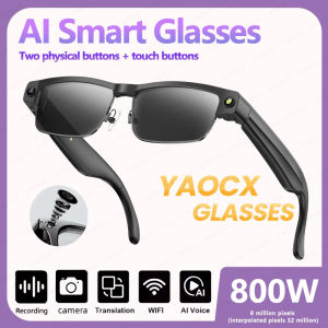 800W Video Shooting Intelligent Glasses MIC+ Noise Reduction Smart AI Object Recognition Record Voice Assistant Smart Glasses