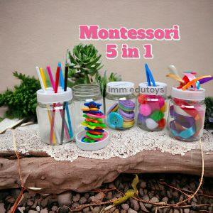 Mainan Busy Jar Paket 5in1 Mainan Edukasi Edukatif Mainan Montessori Mainan Motoric Mainan Sensory  Anak balita cewek cowok