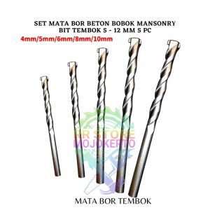 SET 5PCS MATA BOR BETON BOBOK MANSONRY BIT TEMBOK 5 - 12MM