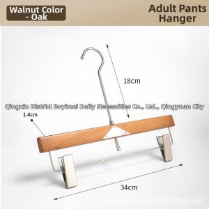 Triangular Thick Walnut Color Oak Clothes Hanger & Trousers Rack