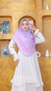 Hijab Bergo Instan Daily Jersey Motif Printing uk Xl