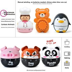 Cartoon Mechanical Timer Kitchen Timing Alarm Clock Student Time Management Tool Cooking Tool Study Desk Timer Reminder