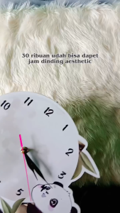 Jam dinding kayu karakter kartun panda dekorasi pajangan ruangan minimalis binatang lucu imut