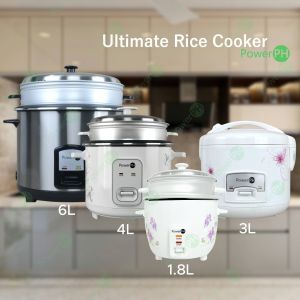 POWERPH Rice Cooker Multi-function Cooker with Non-Stick Inner Pot and Steamer For 1.8L 3L 4L 6L