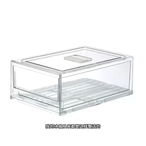 【i.Rumah】 Refrigerator Drawer Storage Box Fruit Transparent Organizer Bins Vegetable Meat Freezer Fridge Stackable Cabinet Kitchen