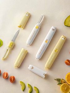 LXY มีดปอกผลไม้ 2in1 ด้ามจับถนัดมือ ลายการ์ตูน สามารถใช้หั่นหรือปอก ใบมีดสแตนเลสคุณภาพสูง ปอกง่ายสะดวกต่อการใช้งาน